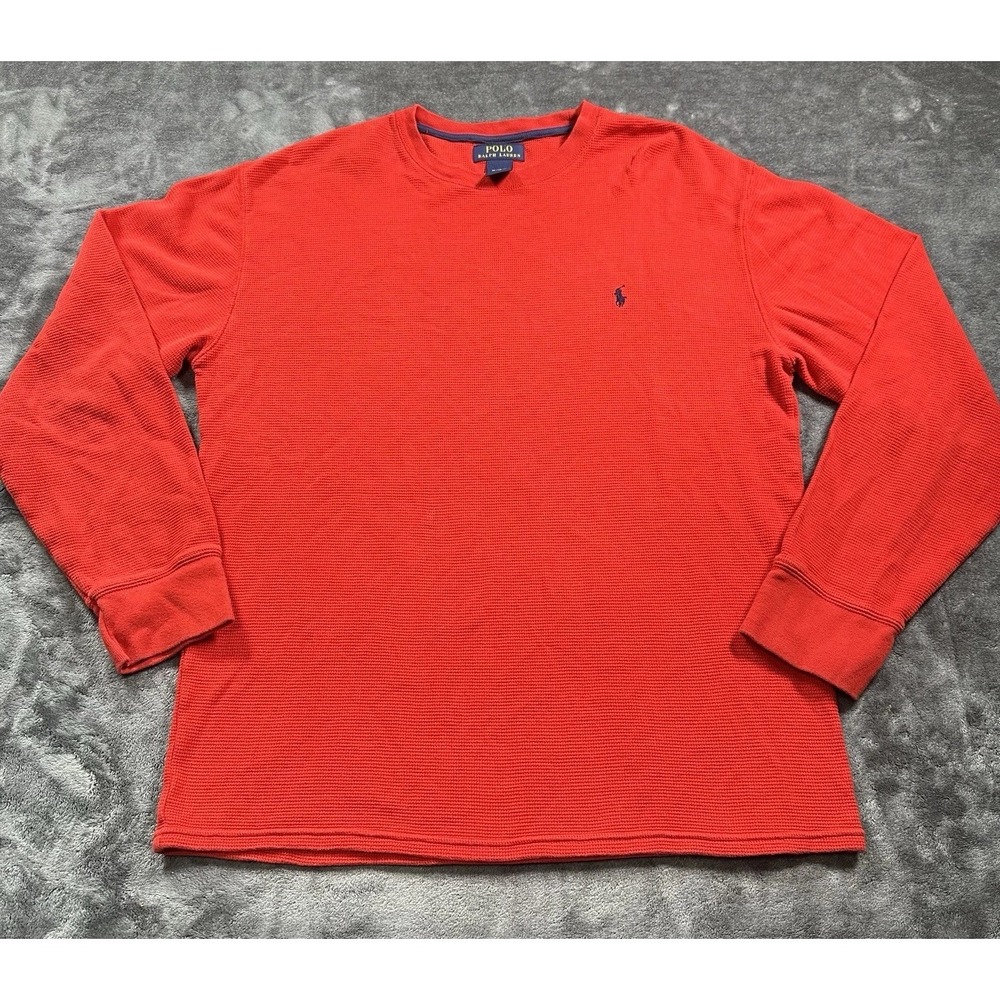 Polo Ralph Lauren Men's Red Waffle Knit Thermal Long Sleeve Shirt Size XL
